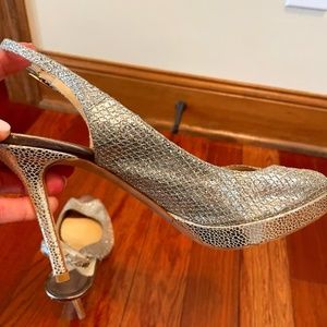Jimmy Choo Metallic Slingback Heels